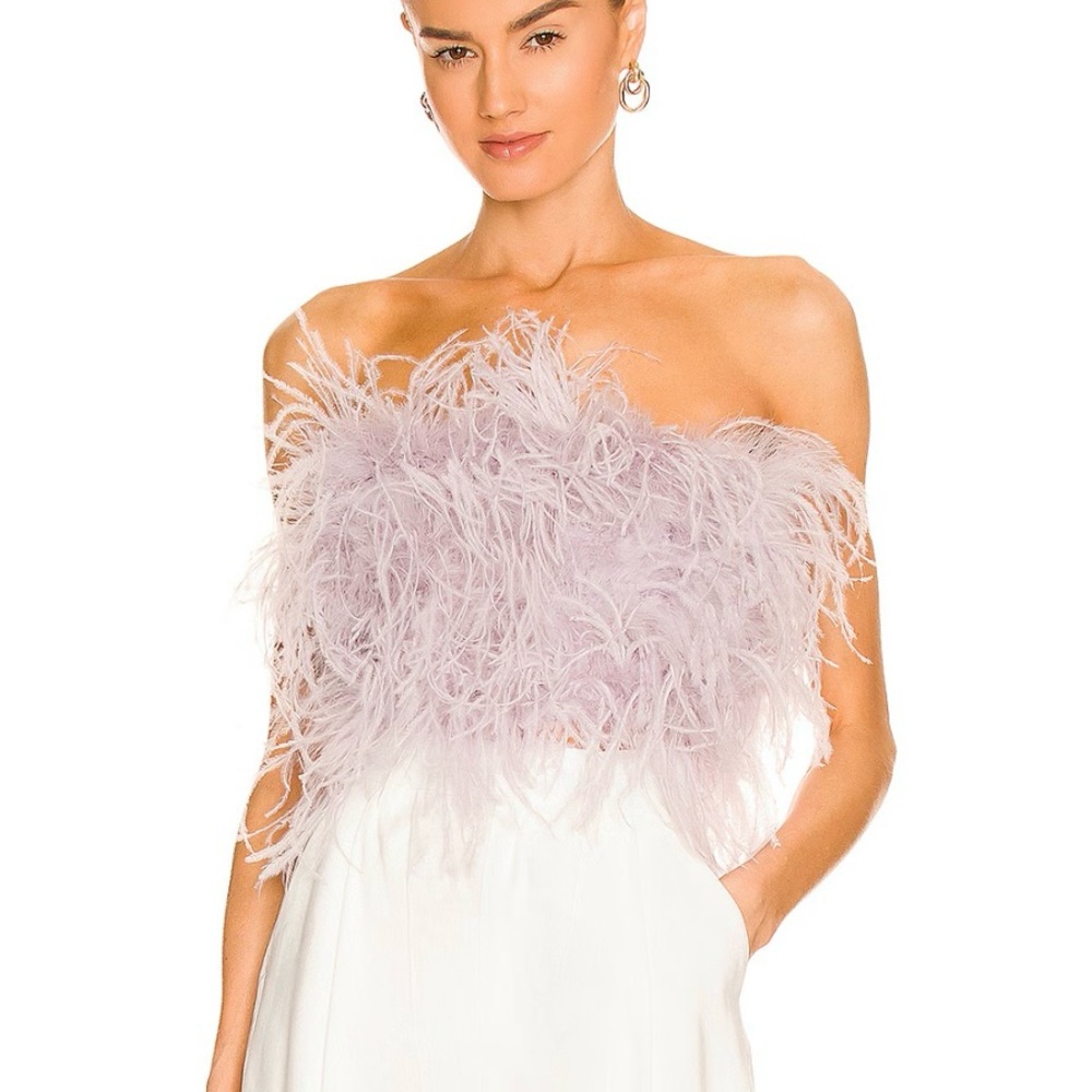 Zaina Top in Lavender Feather Strapless Top